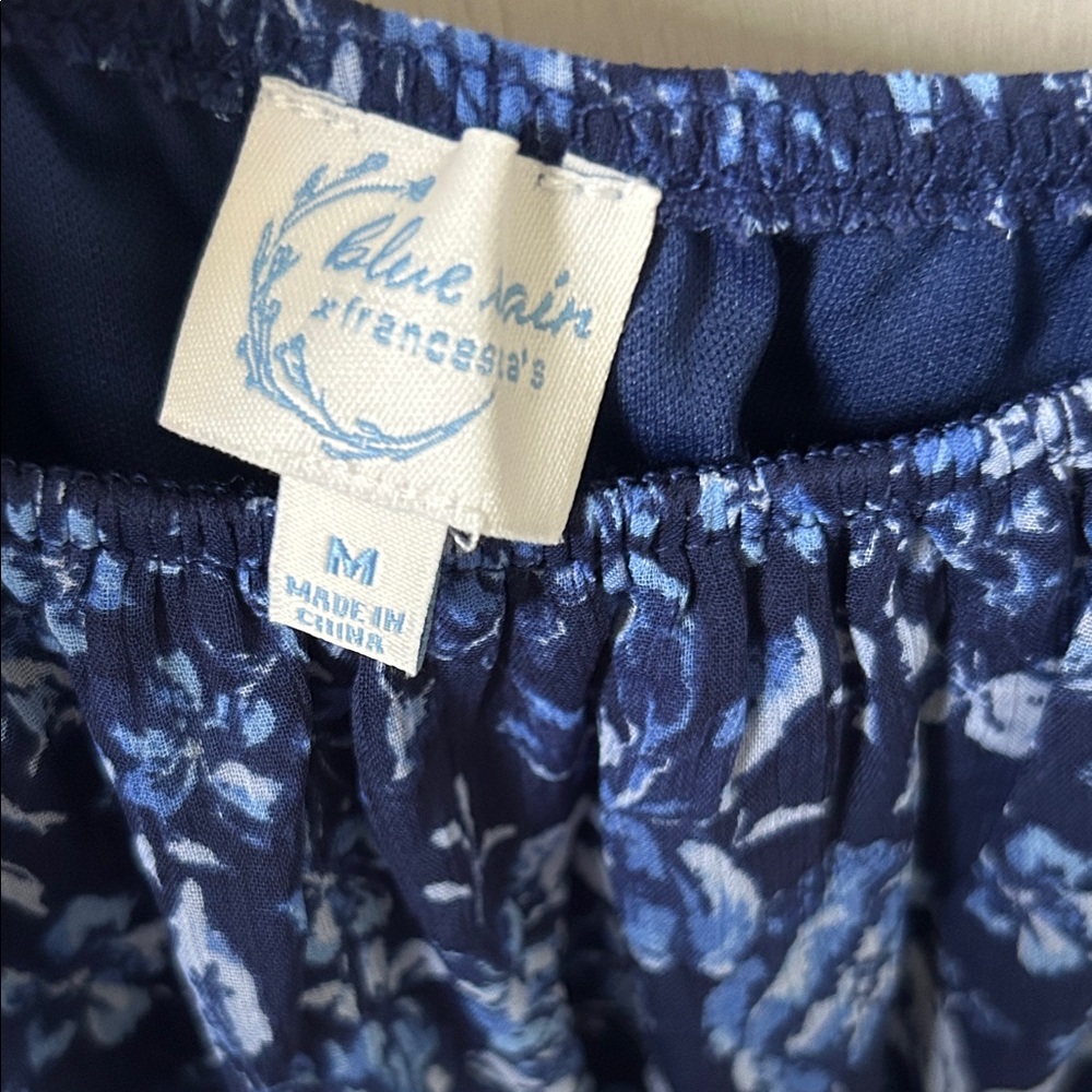 Blue Rain Floral Blue Dress - Picture 3 of 3